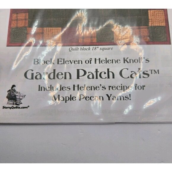 StoryQuilts Yammy Cat Garden Patch Cats 18 Inch Square SQSP-HK71 Helene Knoff - Picture 4 of 4